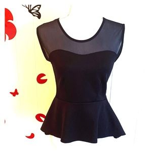 Body Central Lipstick Peplum Top size L